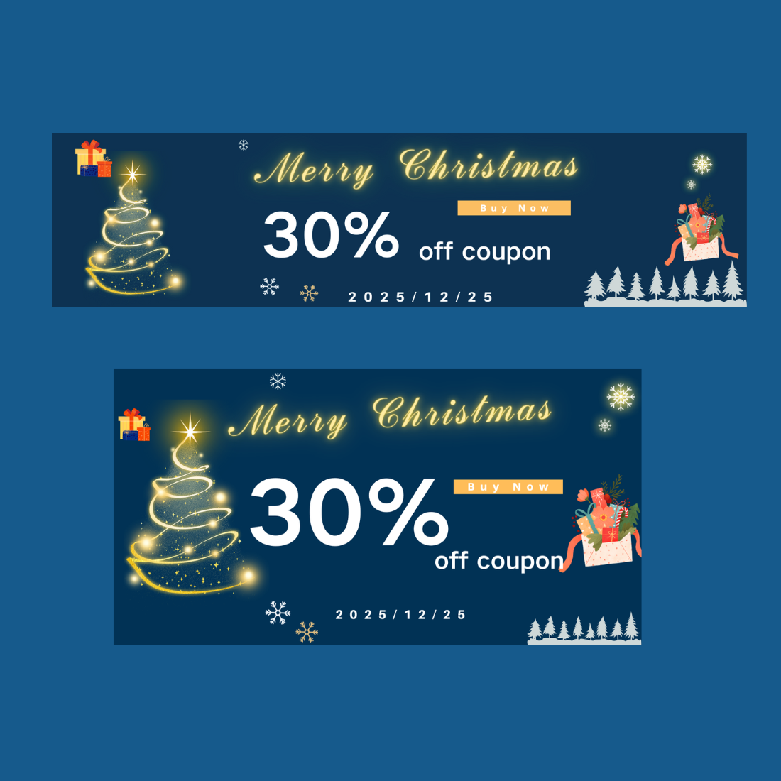 Christmas Modern Minimalist Banner / Social Media Ad Design Template preview image.