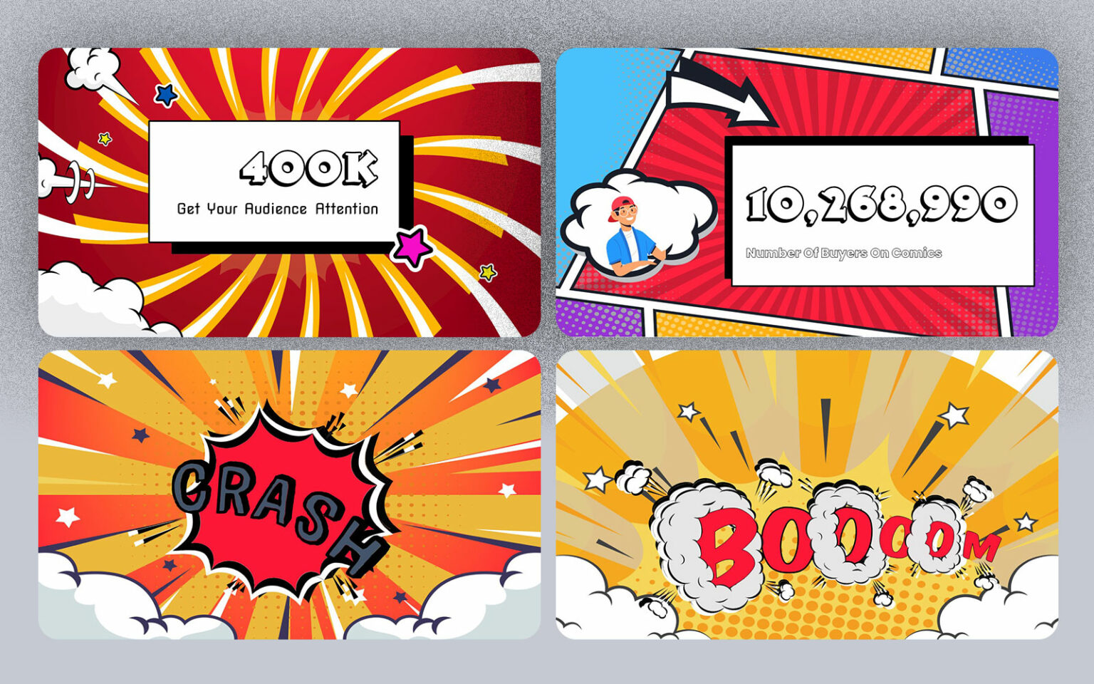 Comic Style Bundle Presentation Template - MasterBundles