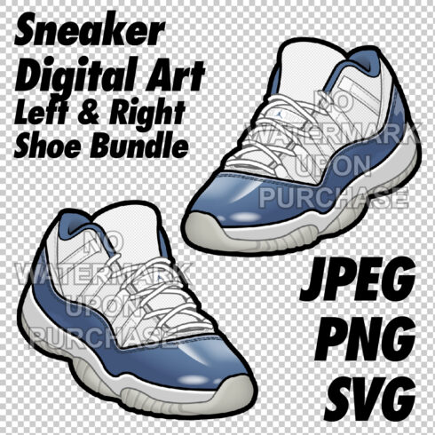 Air Jordan 11 Low Diffused Blue JPEG PNG SVG digital sneaker art cover image.