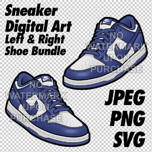 Dunk Low Concord JPEG PNG SVG right & left shoe bundle cover image.