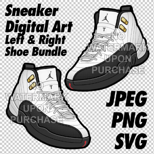 Air Jordan 12 Taxi JPEG PNG SVG Digital sneaker art cover image.