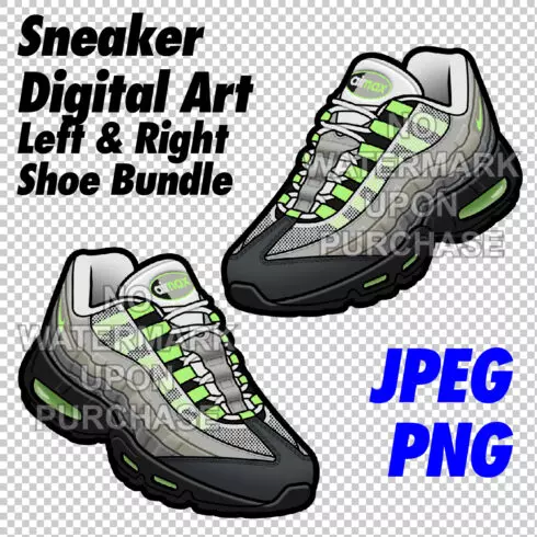 Air Max 95 Neon JPEG PNG digital sneaker art cover image.
