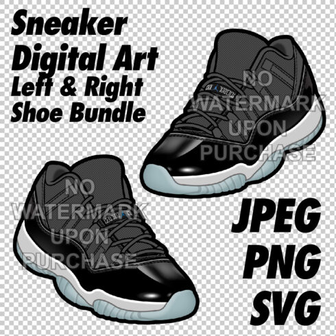Air Jordan 11 Low Space Jam JPEG PNG SVG Left & Right Shoe Bundle Sneaker Art cover image.