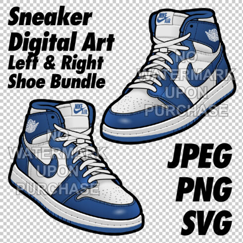 Air Jordan 1 Storm Blue JPEG PNG SVG digital sneaker art cover image.