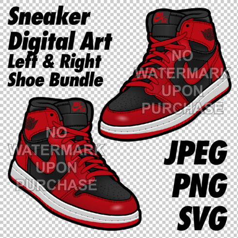 Air Jordan 1 '85 Varsity Red JPEG PNG SVG digital sneaker art cover image.