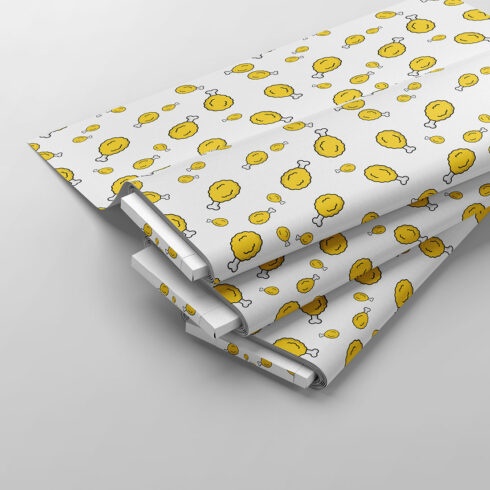 Playful Yellow Fried Chicken Drumstick Seamless Pattern Design cover image.