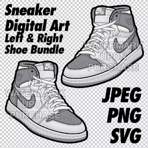 Air Jordan 1 Stealth JPEG PNG SVG Digital Sneaker art cover image.