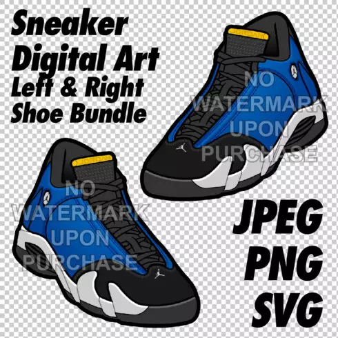 Air Jordan 14 Laney High JPEG PNG SVG Digital sneaker art cover image.