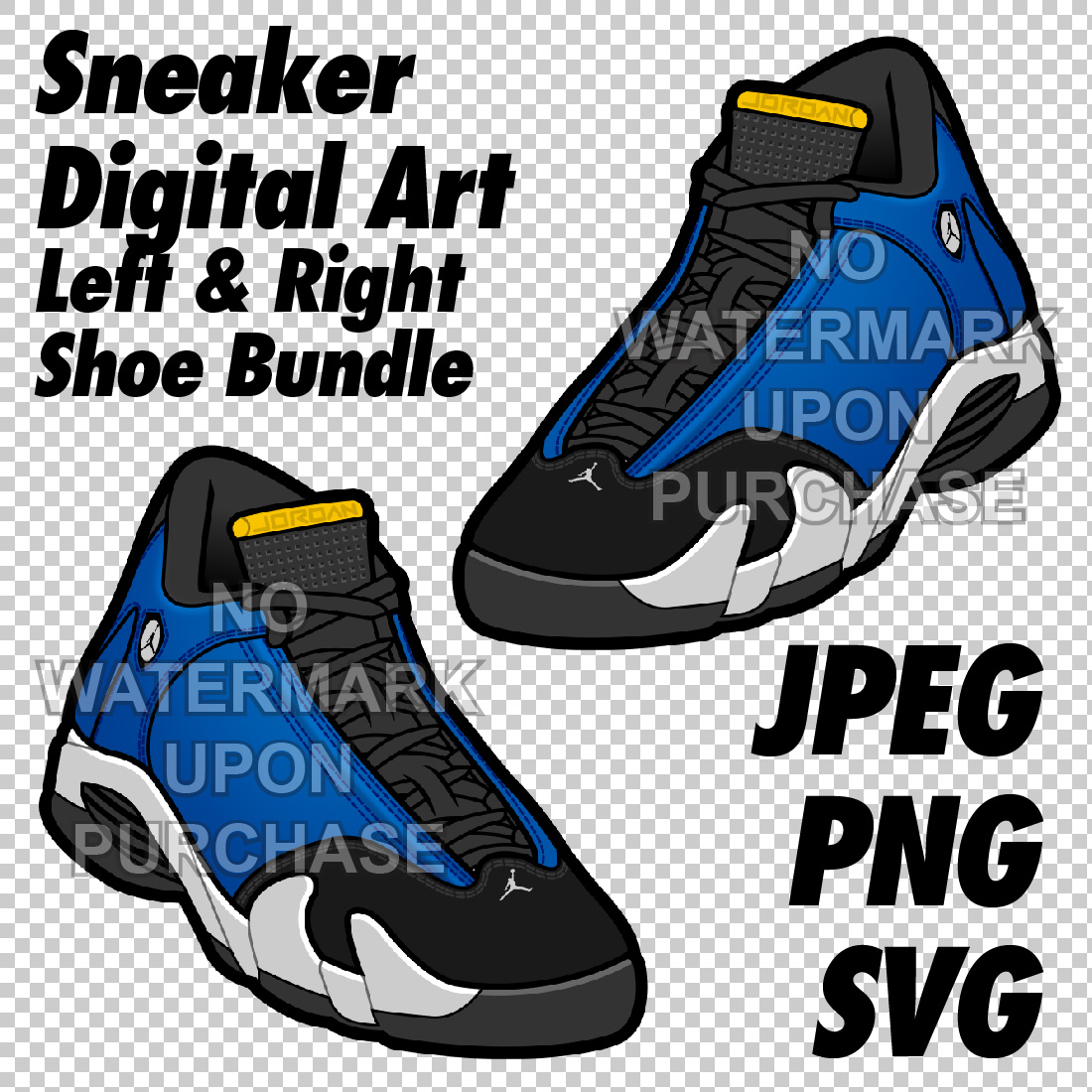 Air Jordan 14 Laney High JPEG PNG SVG Digital sneaker art cover image.
