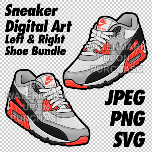 Air Max 90 Infrared JPEG PNG SVG digital sneaker art cover image.