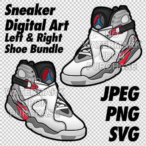 Air Jordan 8 Bugs Bunny JPEG PNG SVG digital sneaker art cover image.