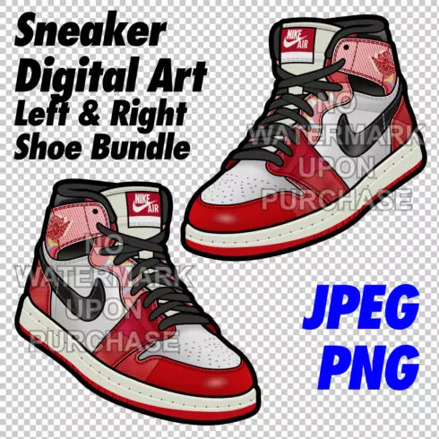 Air Jordan 1 Spiderman across the Spider Verse JPEG PNG digital sneaker art cover image.