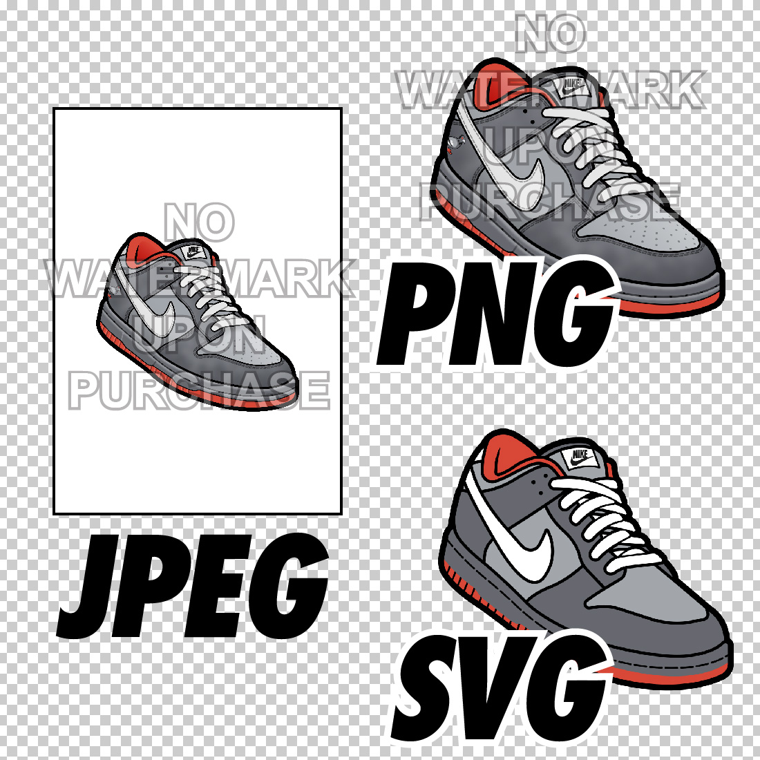 Dunk Low Pigeon JPEG PNG SVG digital sneaker art preview image.