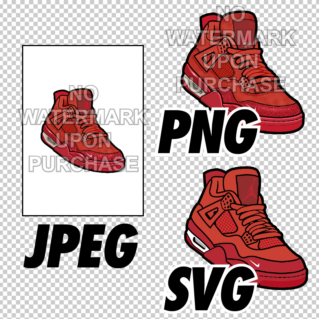 Air Jordan 4 Nigel Sylvester Brick by Brick JPEG PNG SVG digital sneaker art preview image.