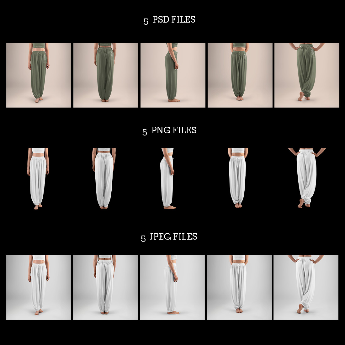 5 Wide Leg Pants Mockups for Yoga and Pilates vol01 preview image.