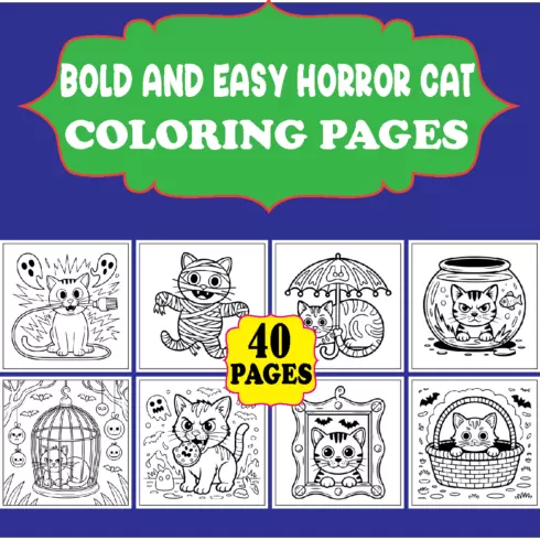 BOLD AND EAST HORROR CAT COLORING PAGES cover image.