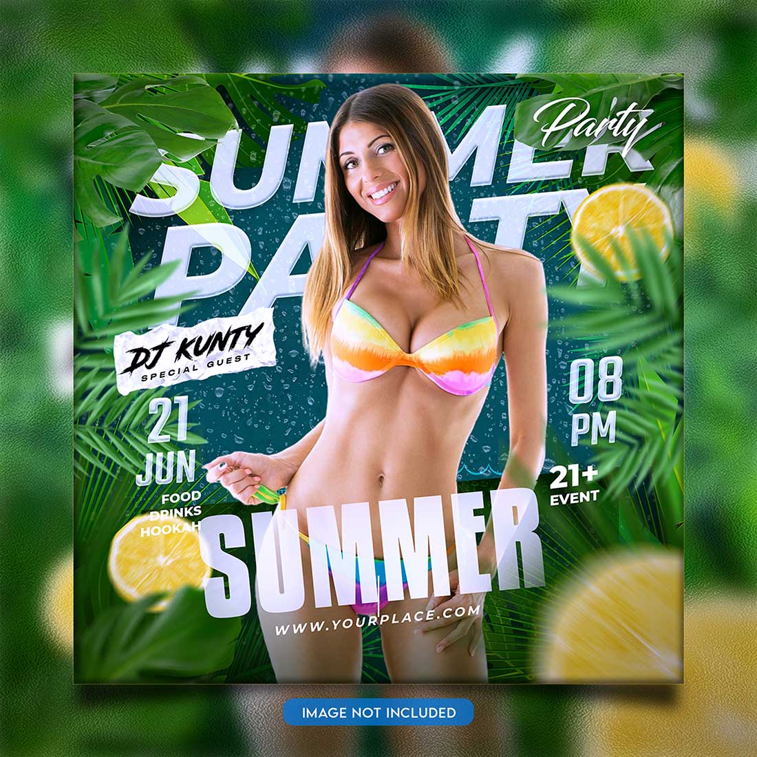 Premium Bundle Night dj party club flyer social media and Instagram post template preview image.