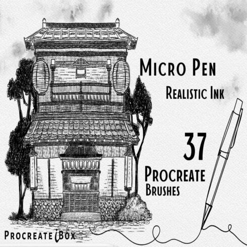 37 Procreate Micron Pen Brushes cover image.
