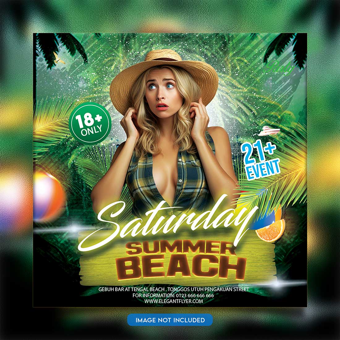 Premium Bundle Night dj party club flyer social media and Instagram post template preview image.