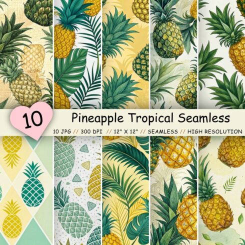 Pineapple Tropical Seamless Pattern – Golden Yellow & Jungle Green cover image.