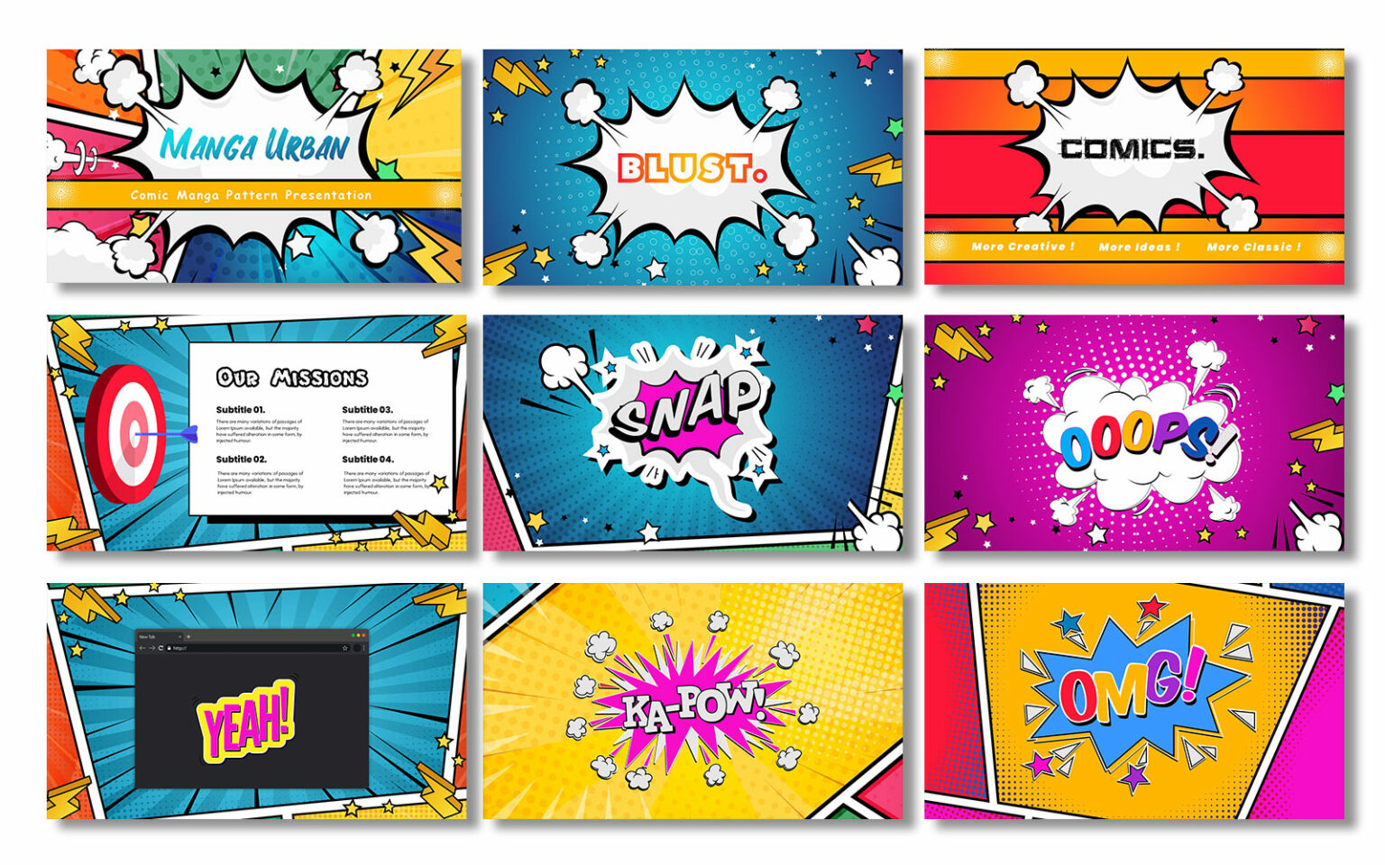 Comic Style Bundle Presentation Template - MasterBundles