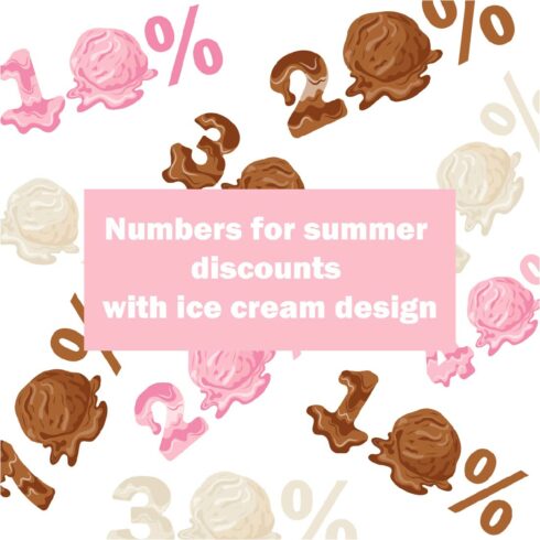 Numbers for summer discounts with ice cream design cover image.