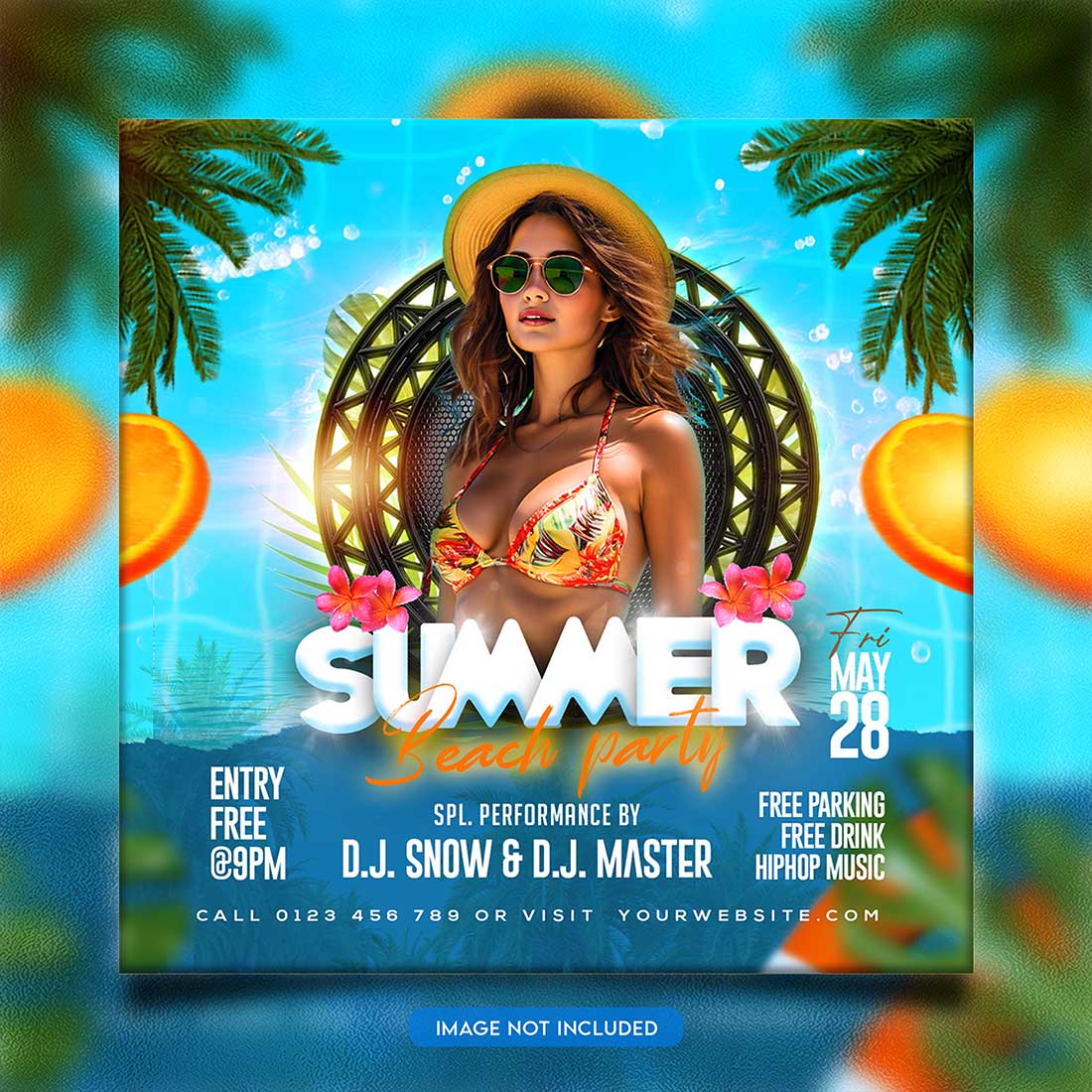 Premium Bundle Night dj party club flyer social media and Instagram post template preview image.