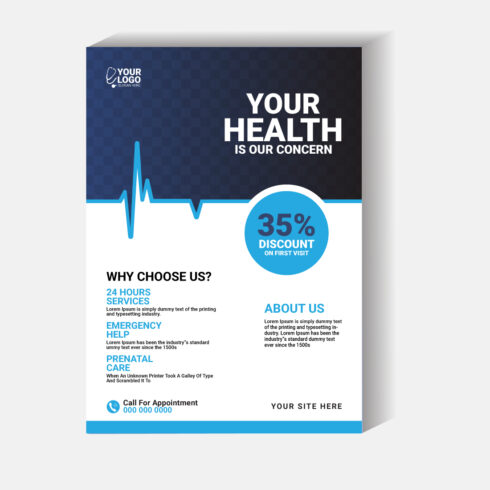 Medical Clinic Flyer Template | Healthcare & Doctor Appointment Design ( EPS, JPEG ) cover image.
