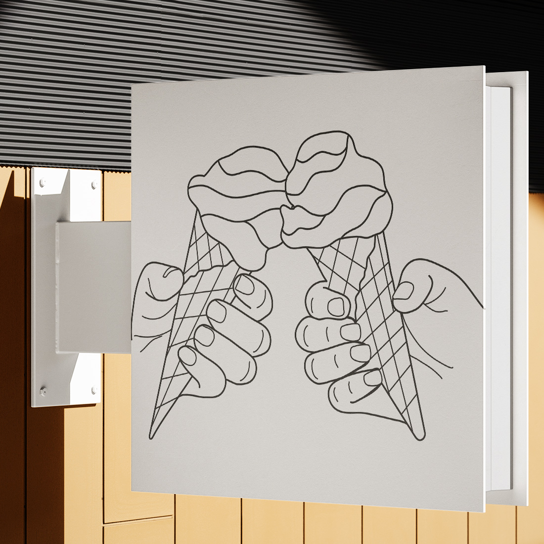 Line Art Ice Cream Vector Illustrations – Summer Minimalist Set of 4 cover image.