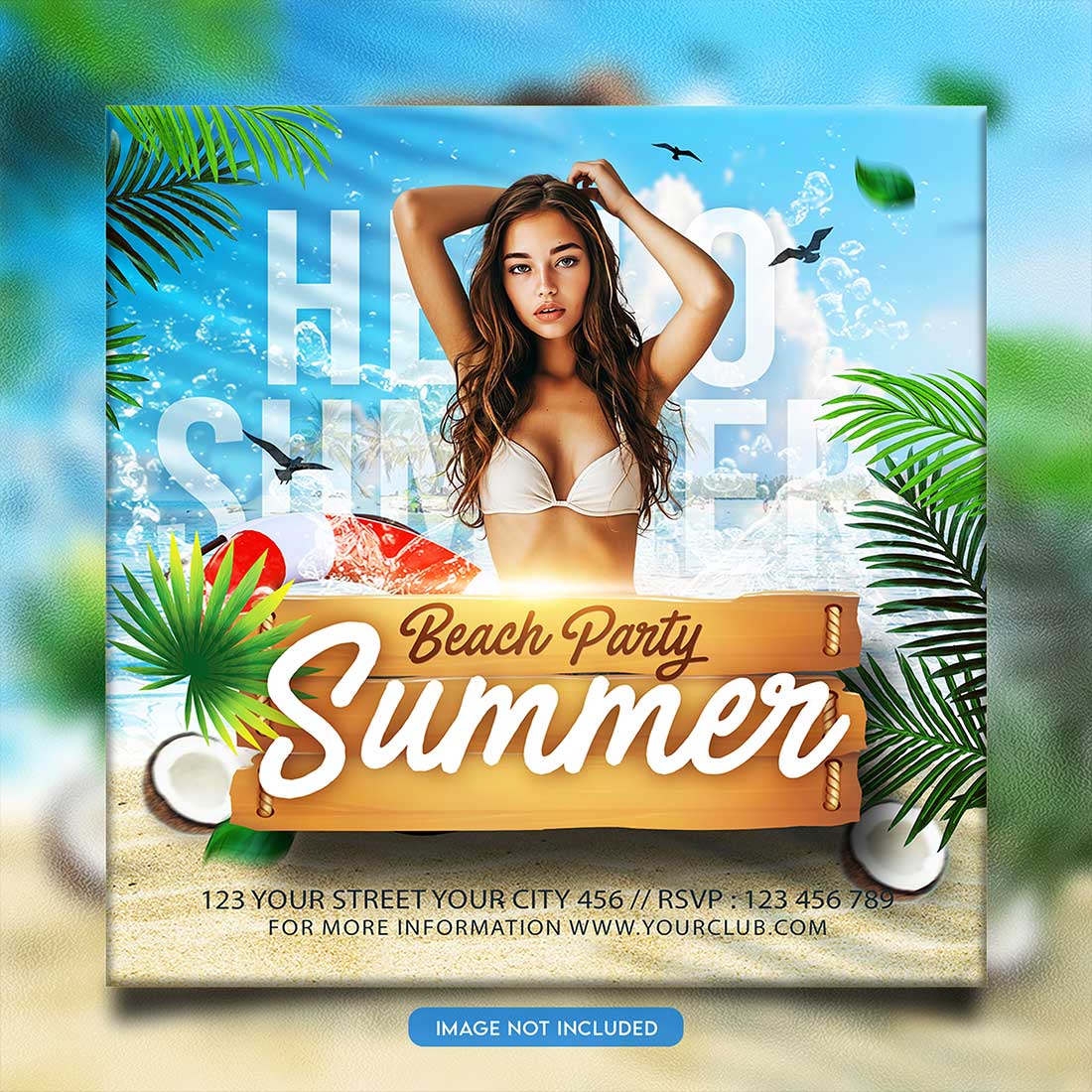 Premium Bundle Night dj party club flyer social media and Instagram post template preview image.
