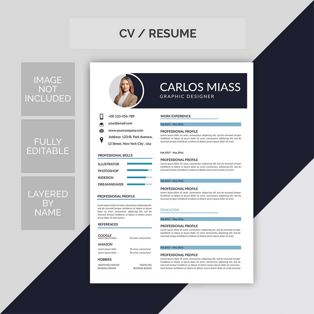 Professional Resume Templates preview image.