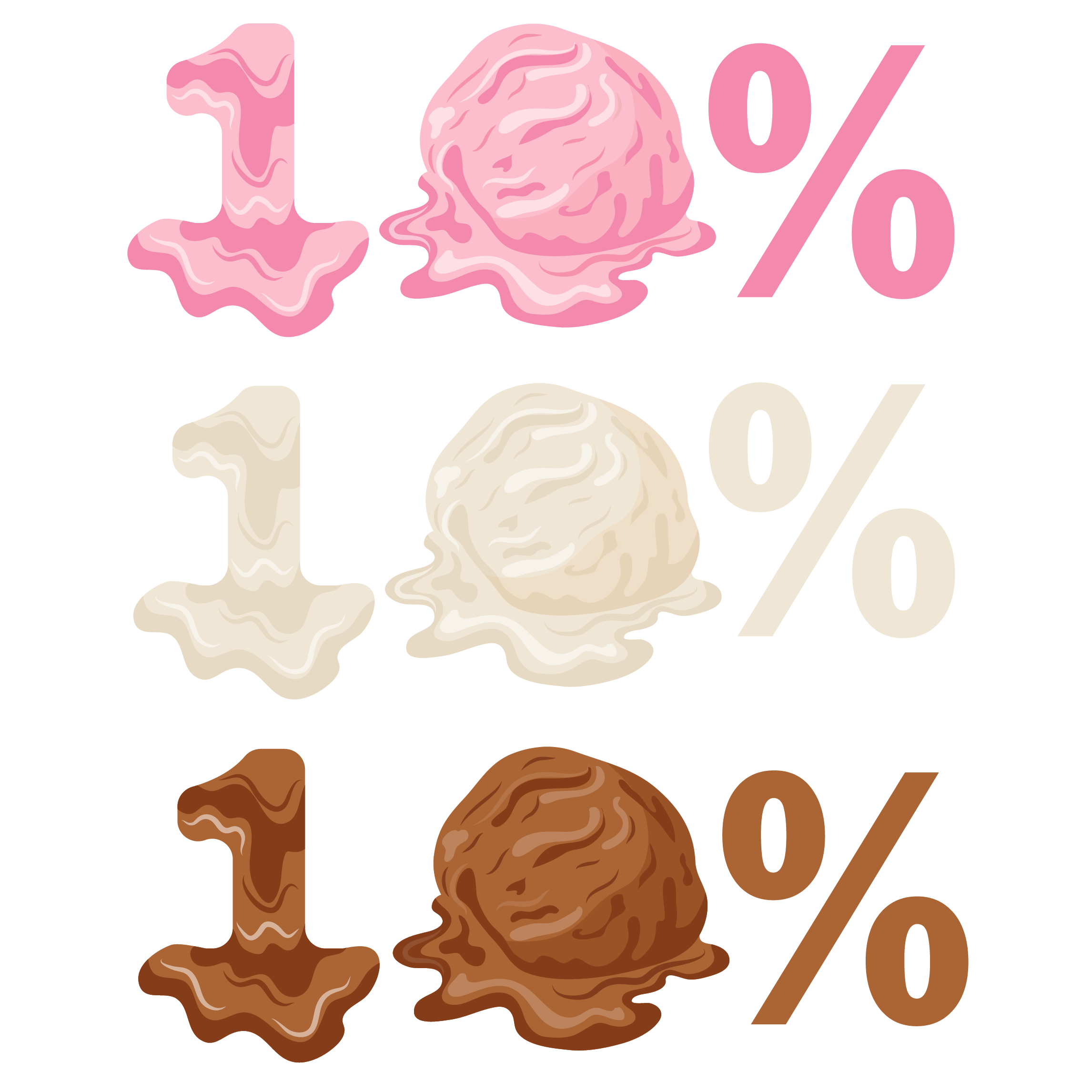 Numbers for summer discounts with ice cream design preview image.