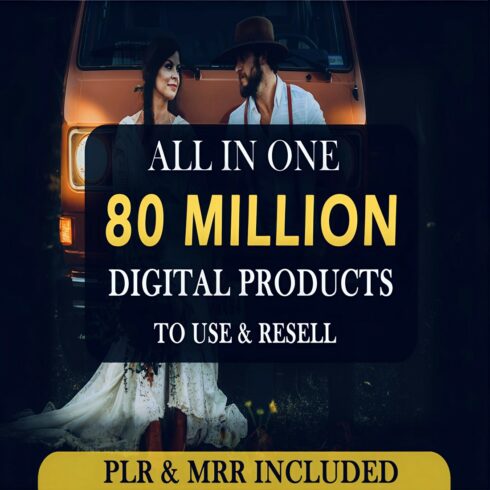 80 Million Digital Products Bundle for Passive Income, Master Resell Rights, Digital Downloads, MRR & PLR, Etsy Resell Digital Items cover image.