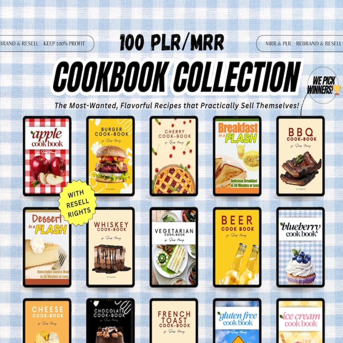PLR EBOOKS CookBook Bundle/Digital CookBook With Resell Rights/Ebook Bundle/Digital Recipe book/Digital Product/Passive Income preview image.