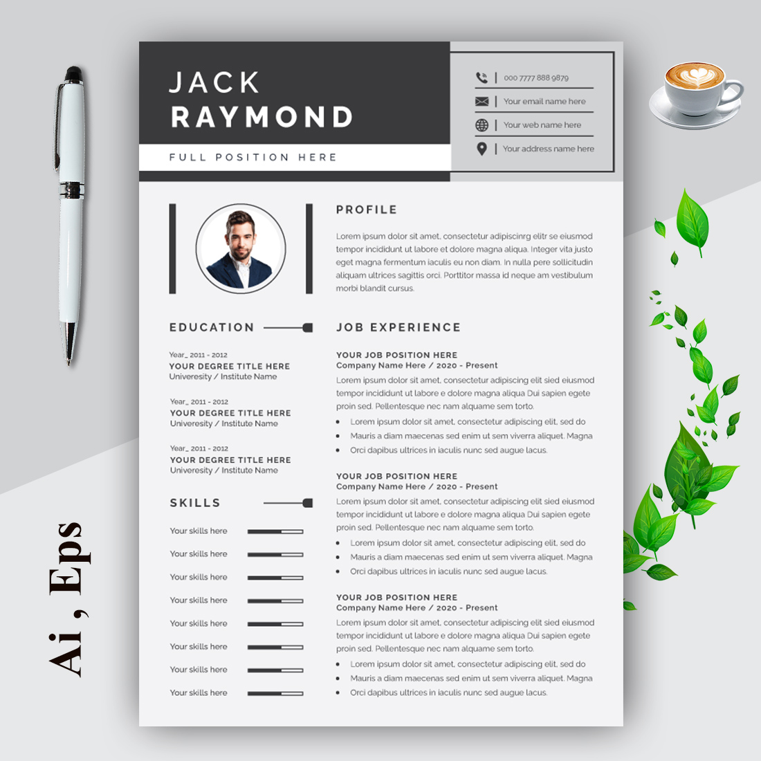 Professional Resume Layout cover image.