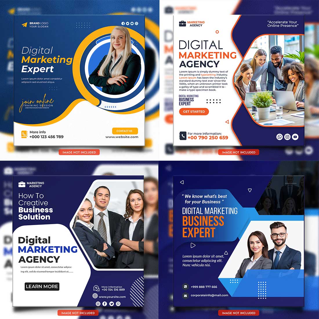 social media banner or post template bundles fully editable preview image.