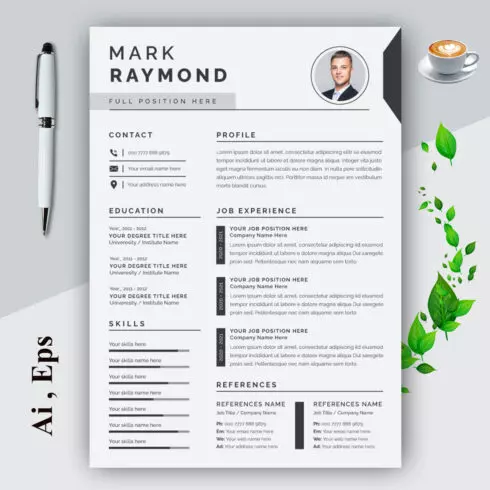 Clean and Professional Resume Layout cover image.