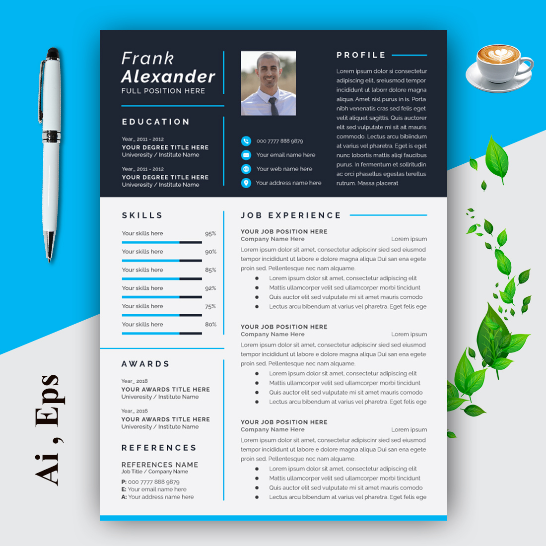 Modern Resume Template Cover Letter Page Set cover image.