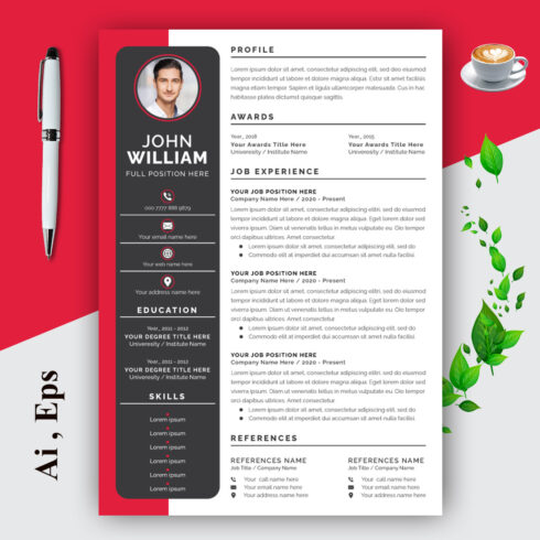 Clean Resume Layout with Cover Letter cover image.