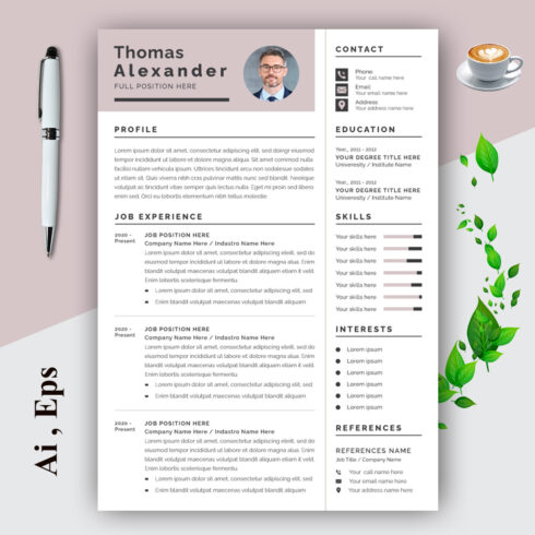 Clean and Professional Resume Layout cover image.