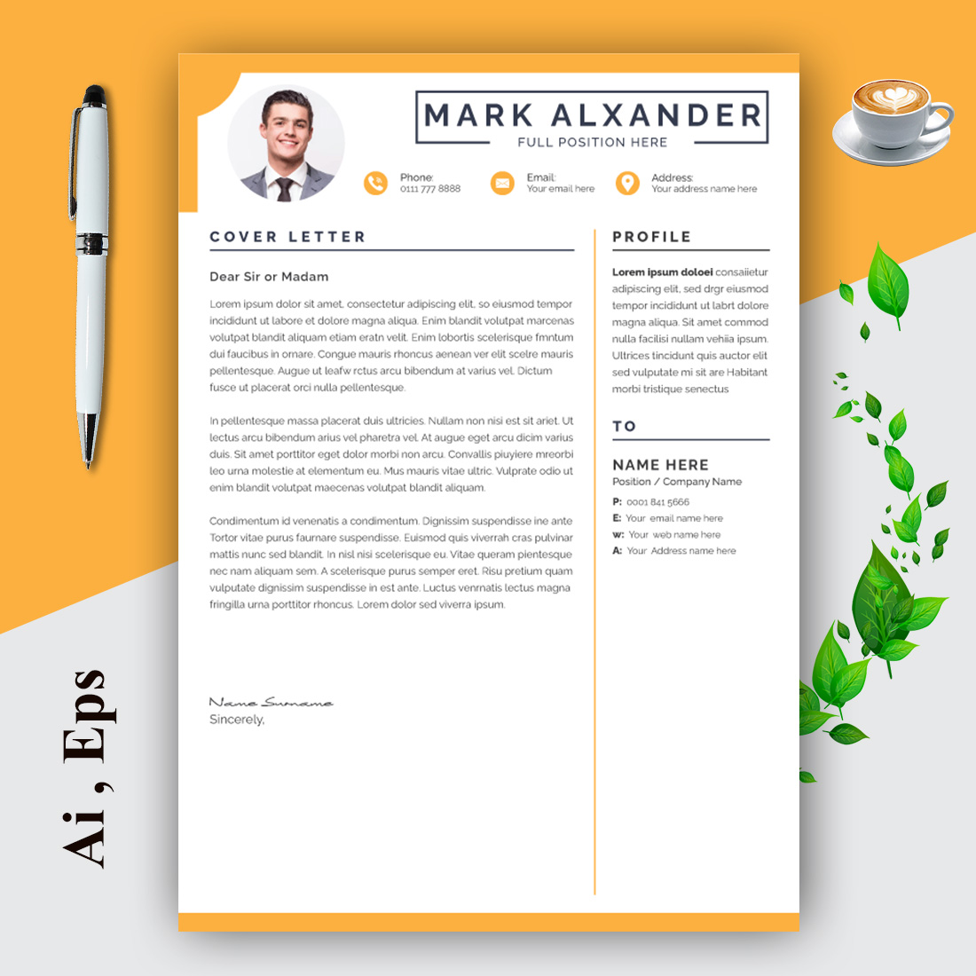 Modern Resume Layout Kit preview image.