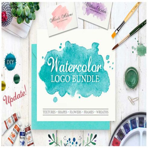 Watercolor Logo Bundle DIY cover image.