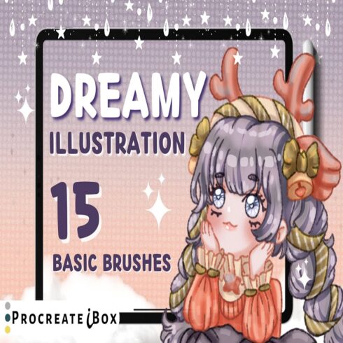 Procreate illustration brushes Dreamy iBox basic brush set cover image.
