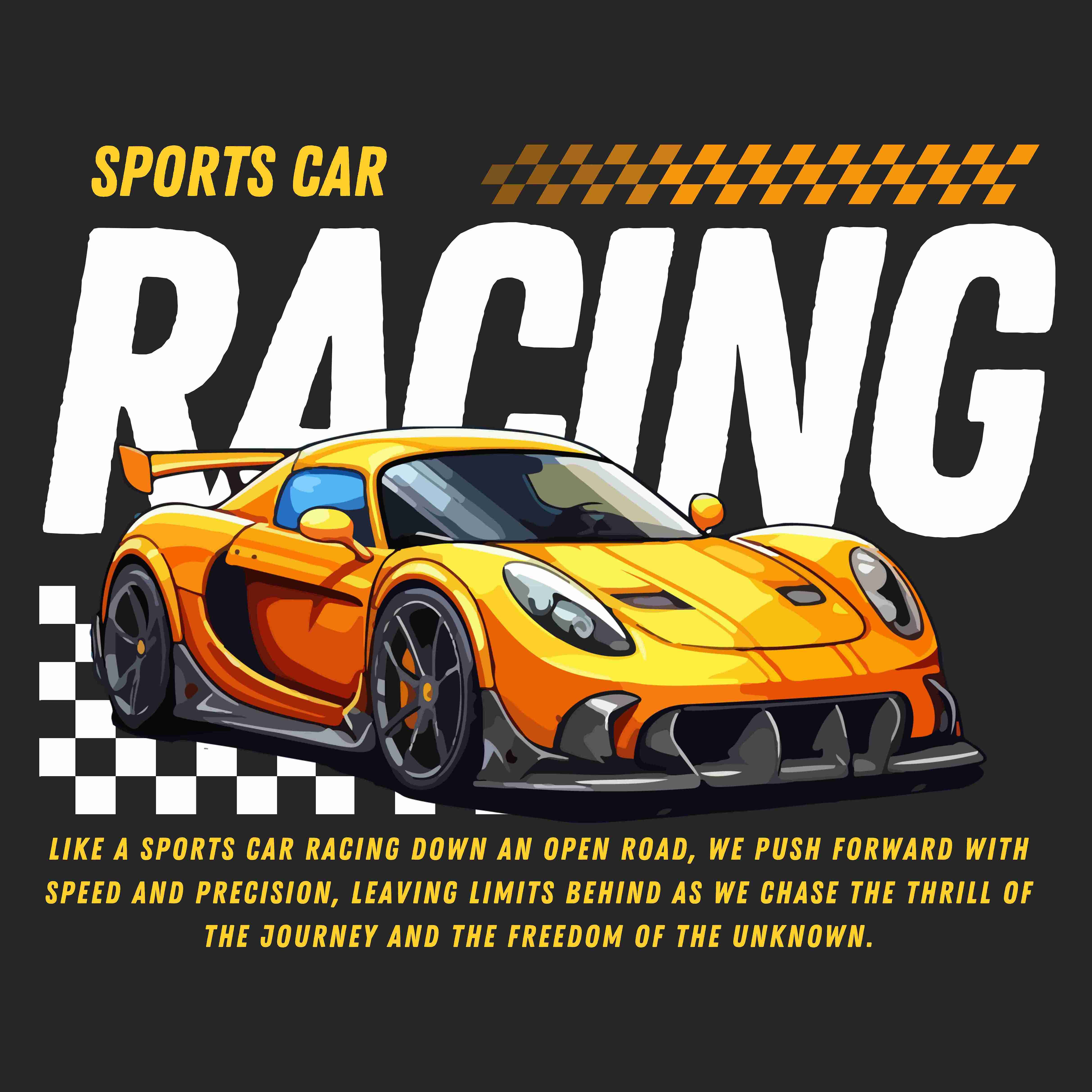Car Racing Design and T shirt design preview image.