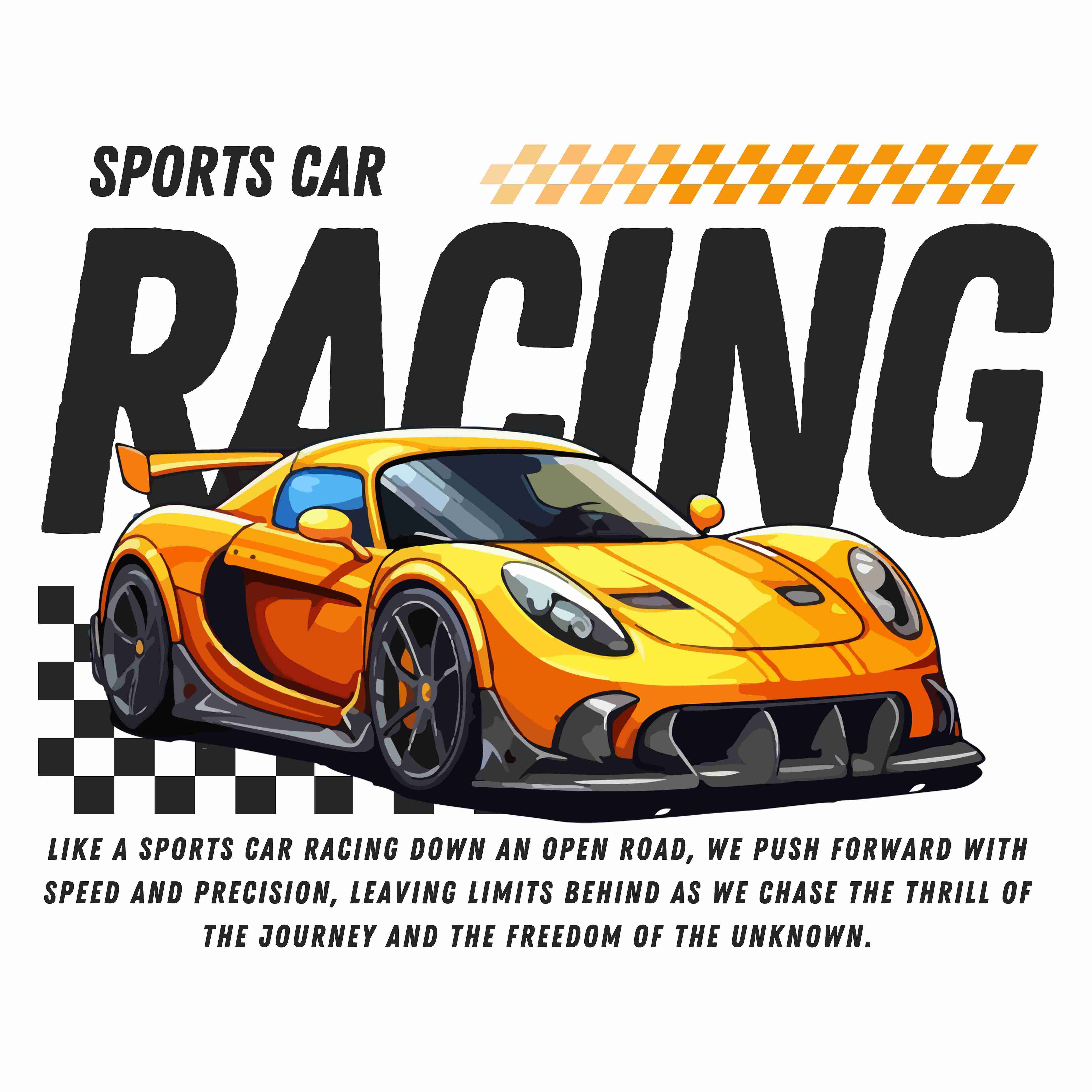 Car Racing Design and T shirt design cover image.