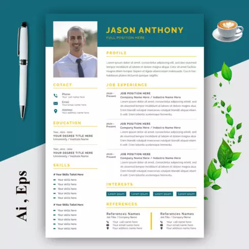 Resume Layout with Border cover image.