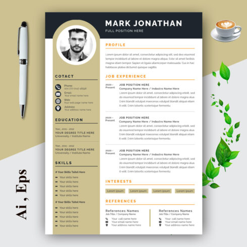 Clean and Professional Resume Layout Kit cover image.