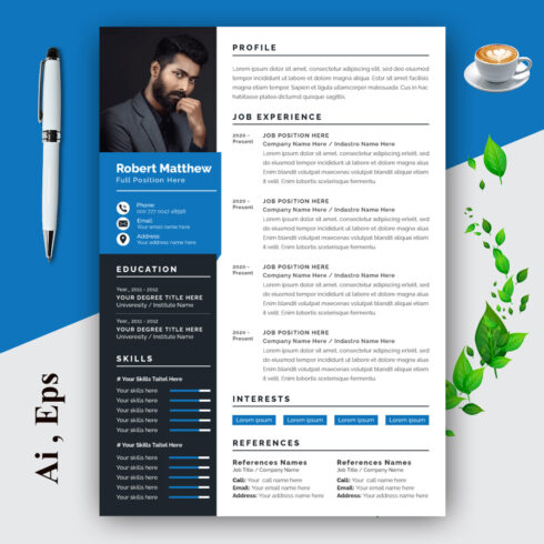 Clean Resume Layout with Cover Letter cover image.