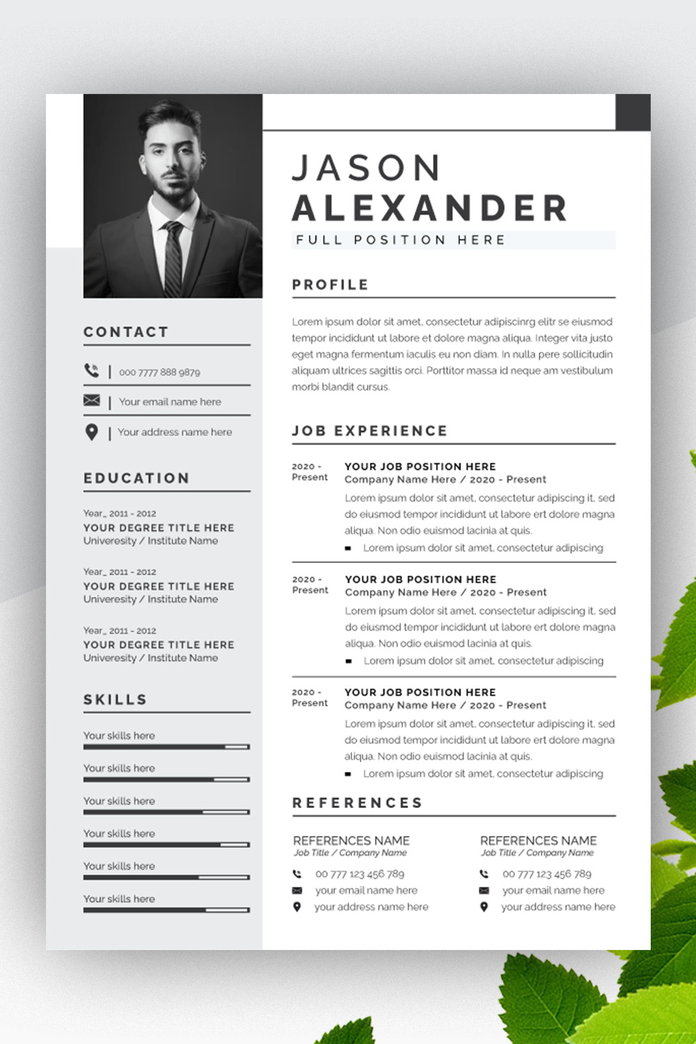 Resume and Cover Letter Layout pinterest preview image.