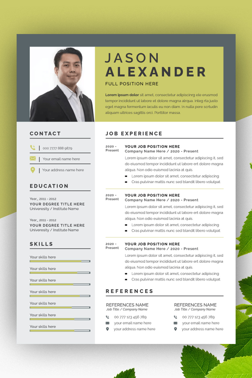 Resume Layout for Professional Designer pinterest preview image.